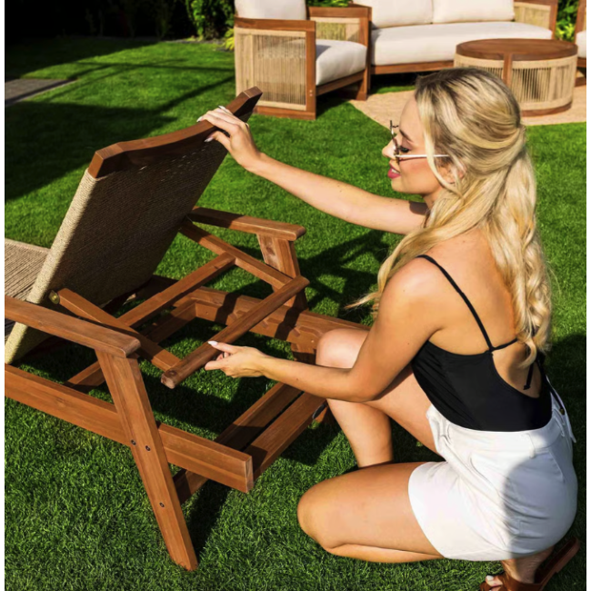 Садовый шезлонг Di Volio Alege из дерева бежевый.