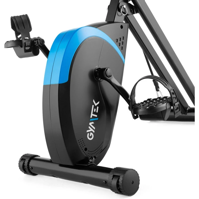 Велотренажер Gymtek FX800 магнітний складний з еспандерами синій