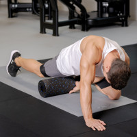 Массажный ролик Gymtek для йоги и фитнеса EPP 30*15см черно-синий