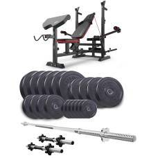 Набор Elitum Titan 109кг со скамьей HS-1075 Pro, штангой и гантелями.