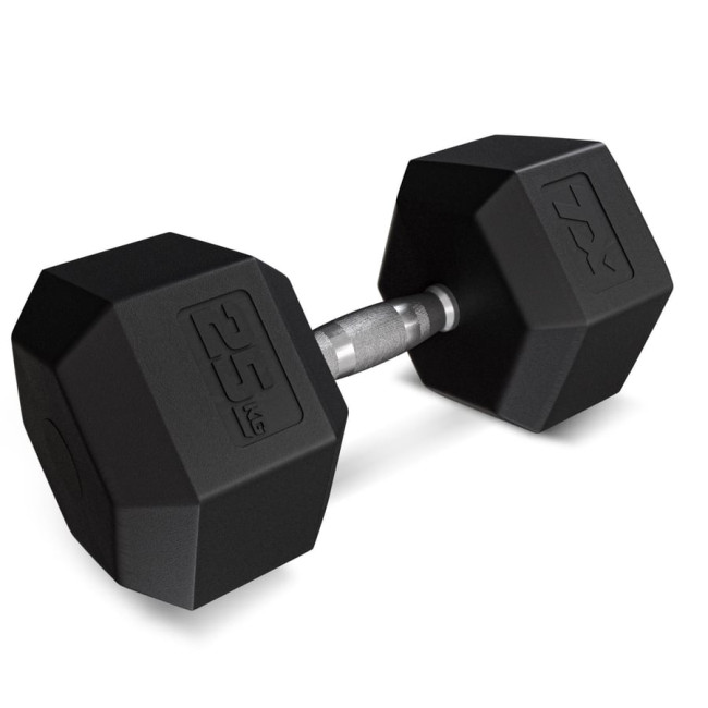 Гантеля шестигранная прорезиненная TX-250RD Trex Sport 25кг