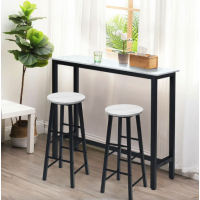 Комплект барних стільців Costway Eugad з підставкою для ніг білий