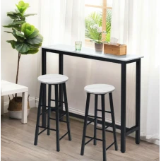 Комплект барних стільців Costway Eugad з підставкою для ніг білий