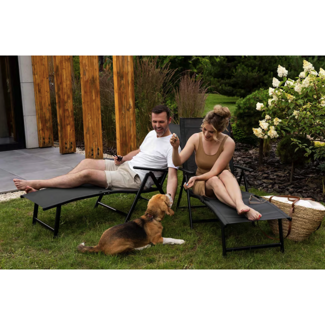 Садовый шезлонг с алюминиевой рамой Di Volio Bolzano серый