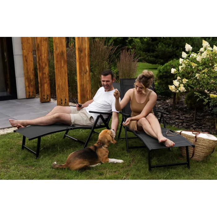 Садовый шезлонг с алюминиевой рамой Di Volio Bolzano серый