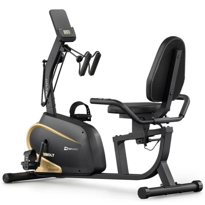 Горизонтальний велотренажер Hop-Sport HS-045L Volt магнітний золотистий