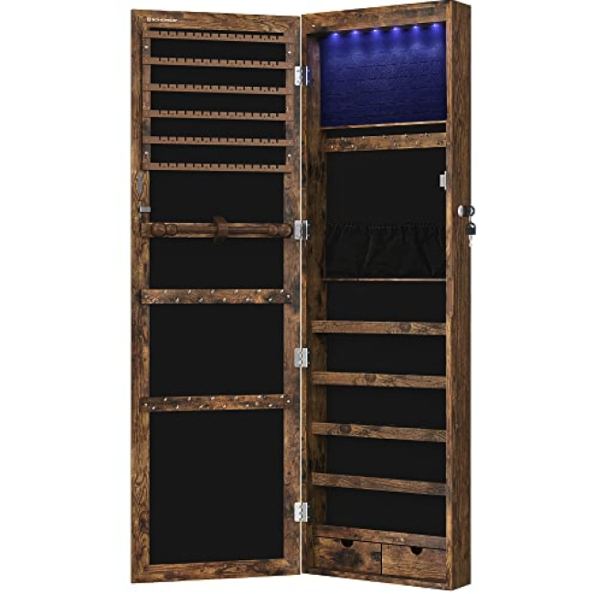 Зеркало-шкаф Leobert Kors с подсветкой в стиле Loft коричневый