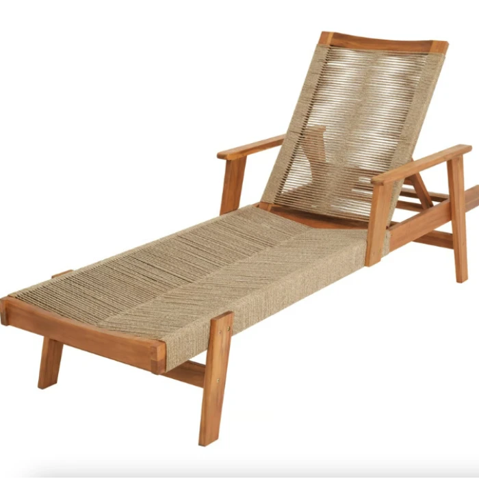 Садовый шезлонг Di Volio Alege из дерева бежевый.