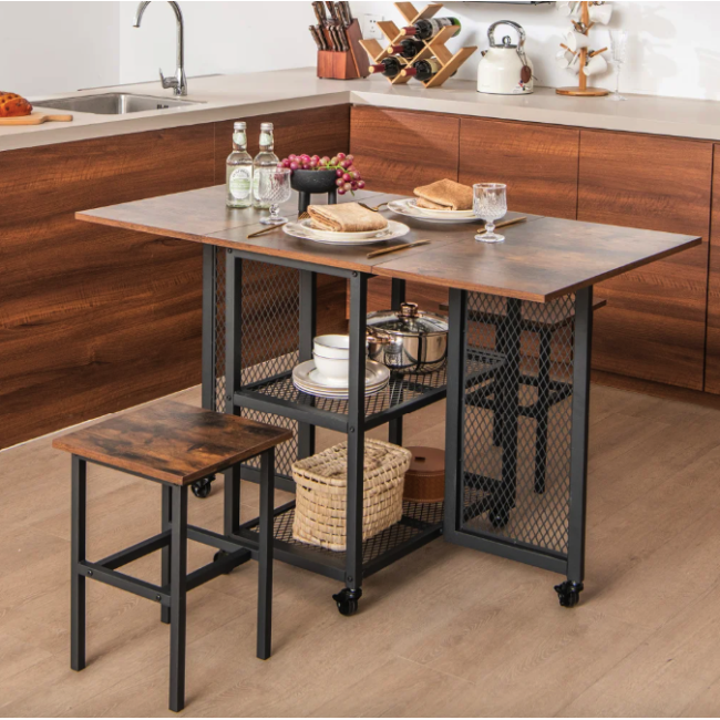 Комплект меблів Costway Design розкладний стіл з стільцями в стилі Loft