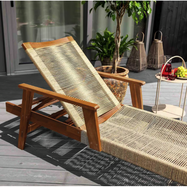 Садовый шезлонг Di Volio Alege из дерева бежевый.