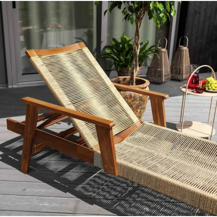 Садовый шезлонг Di Volio Alege из дерева бежевый.