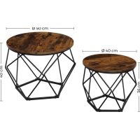 Комплект журнальных столиков Leobert Watson 2 шт в стиле Loft