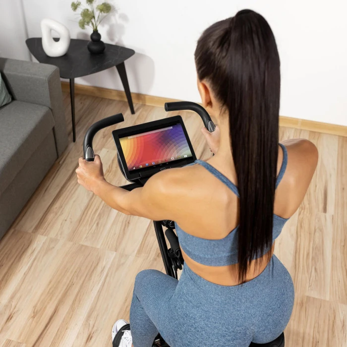 Велотренажер Gymtek FX600 магнитный складной с эспандерами золотой