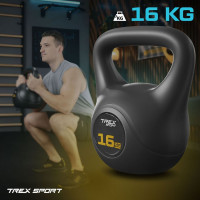 Гиря виниловая 16кг Trex Sport TX-016CKB черный