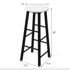 Комплект барних стільців Costway Eugad з підставкою для ніг білий