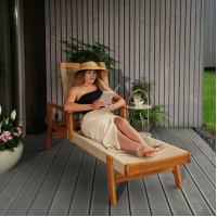 Садовий шезлонг Di Volio Alege з дерева бежевий