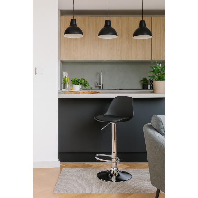 Барний стілець Leobert Hoga з спинкою чорний