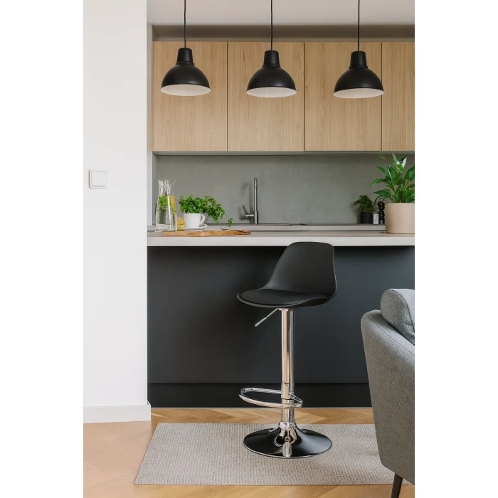 Барний стілець Leobert Hoga з спинкою чорний