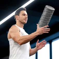 Массажный ролик Gymtek для йоги и фитнеса EVA 33*14см серый