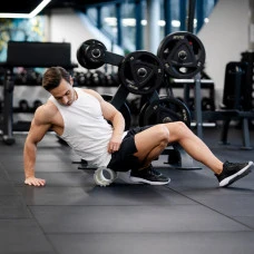 Массажный ролик Gymtek для йоги и фитнеса EVA 33*14см серый