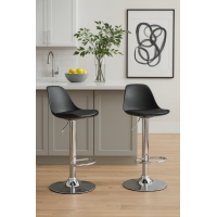 Барний стілець Leobert Hoga з спинкою чорний