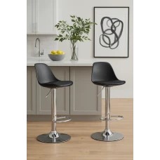Барний стілець Leobert Hoga з спинкою чорний