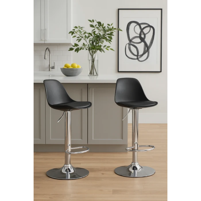 Барний стілець Leobert Hoga з спинкою чорний