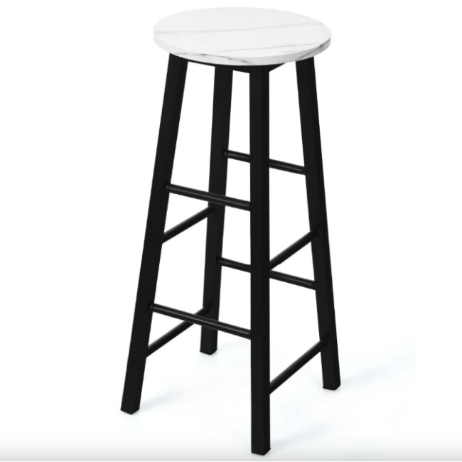 Комплект барних стільців Costway Eugad з підставкою для ніг білий