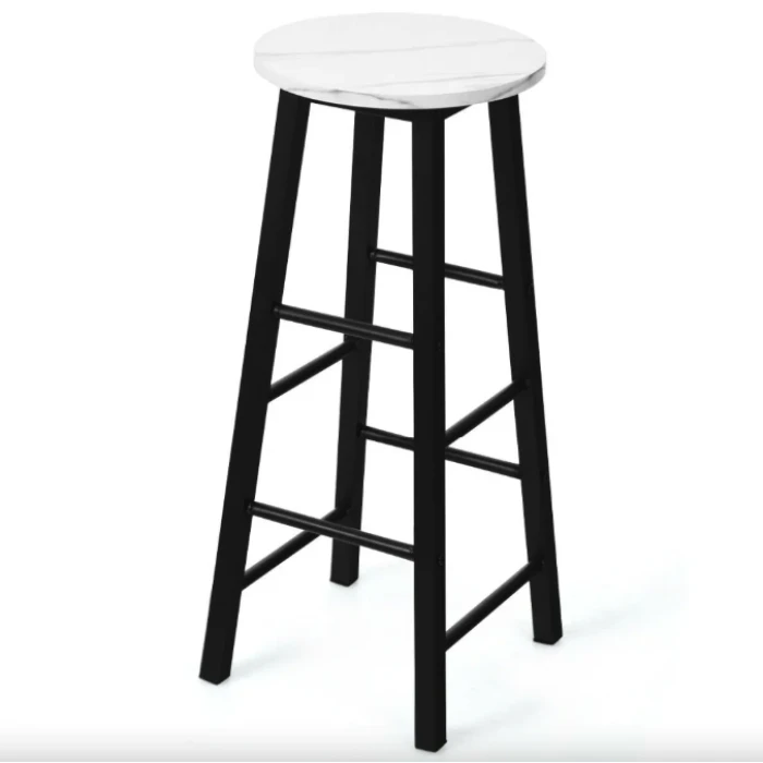 Комплект барних стільців Costway Eugad з підставкою для ніг білий