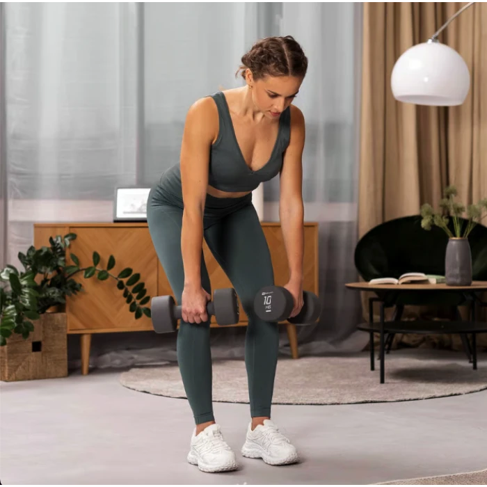 Гантели для фитнеса неопреновые круглые Hop-Sport HS-V100DR 2x10кг серый