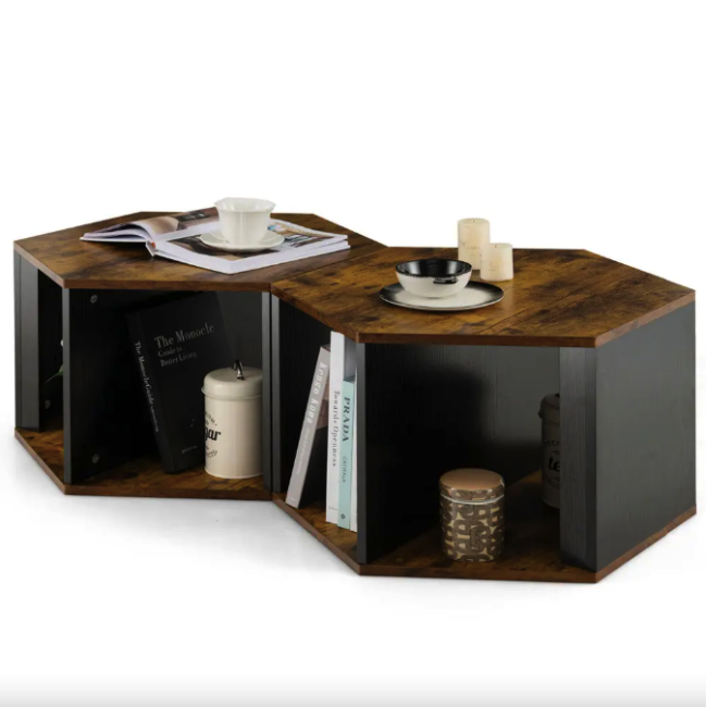 Комплект журнальных столиков Costway Neka шестиугольный