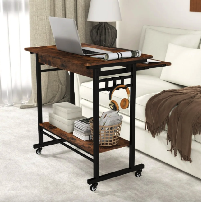 Компьютерный стол Costway Otto с выдвижной подставкой для клавиатуры