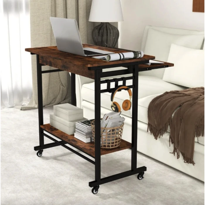 Компьютерный стол Costway Otto с выдвижной подставкой для клавиатуры