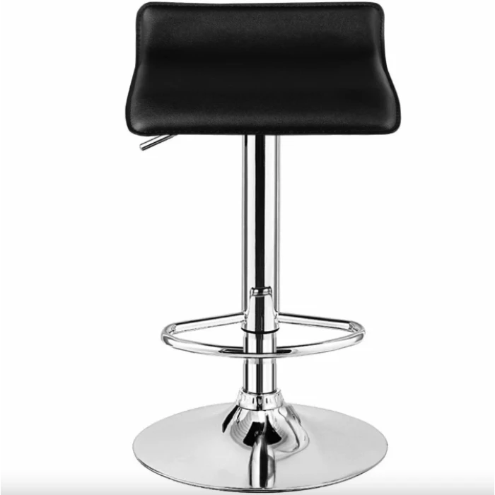 Комплект барних стільців Costway Forse екошкіра з підставкою для ніг чорний