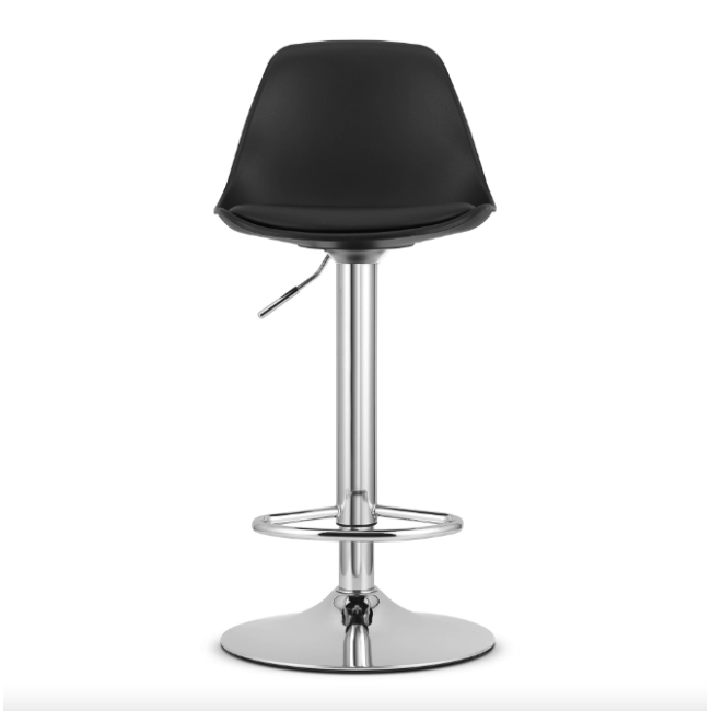 Барний стілець Leobert Hoga з спинкою чорний