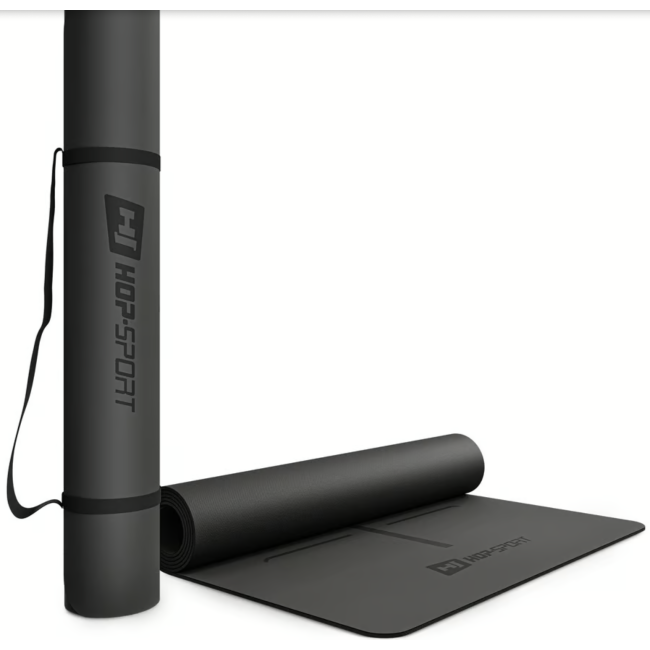Йога-мат Hop-Sport PU 0,5см 183 x 68см HS-P005GM черный