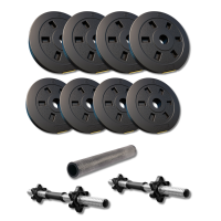 Набір гантелі-штанга 2в1 Besport PowerPro 32кг з перехідником