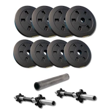 Набір гантелі-штанга 2в1 Besport PowerPro 32кг з перехідником