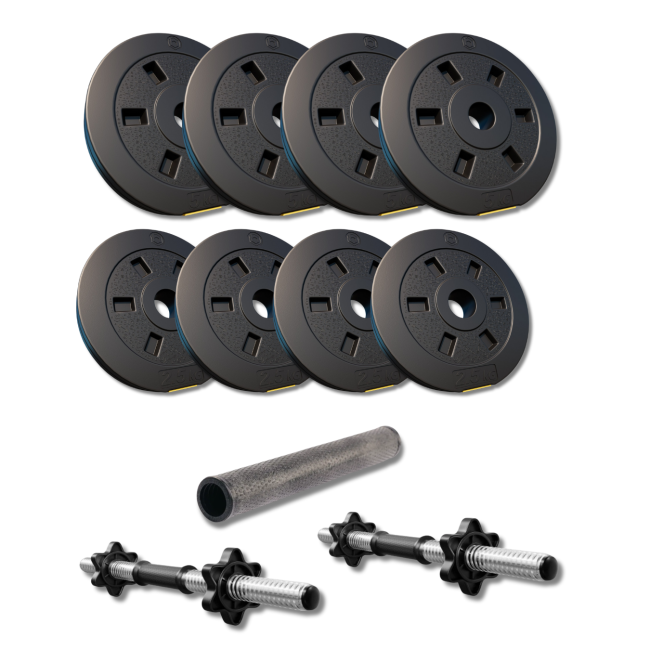 Набір гантелі-штанга 2в1 Besport PowerPro 32кг з перехідником