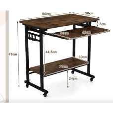 Компьютерный стол Costway Otto с выдвижной подставкой для клавиатуры