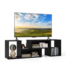Тумба под телевизор Costway Mix с полками черный