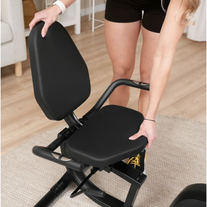 Горизонтальний велотренажер Hop-Sport HS-045L Volt магнітний золотистий