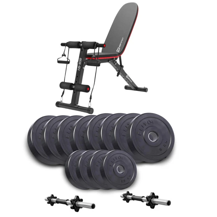 Набір Elitum Titan гантелі 2х26кг з лавою HS-1030 F