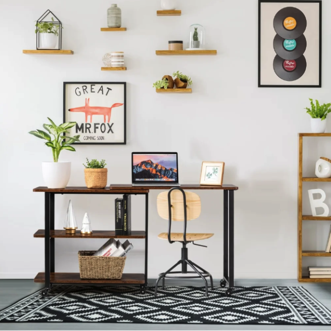 Стол L-образный Costway King вращающийся в стиле Loft