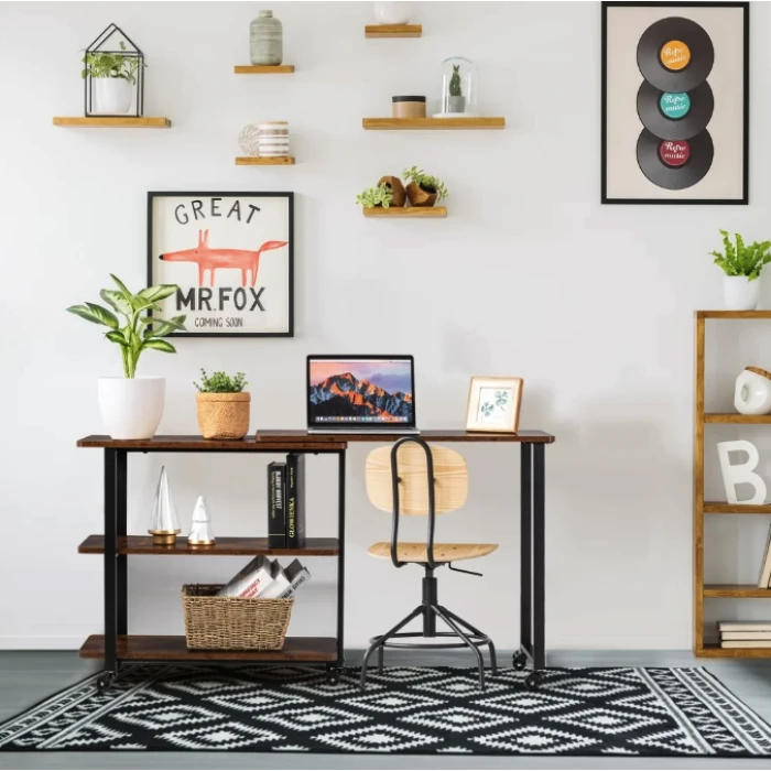 Стол L-образный Costway King вращающийся в стиле Loft