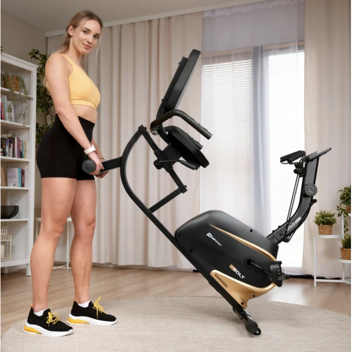 Горизонтальний велотренажер Hop-Sport HS-045L Volt магнітний золотистий