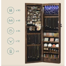 Зеркало-шкаф Leobert Kors с подсветкой в стиле Loft коричневый