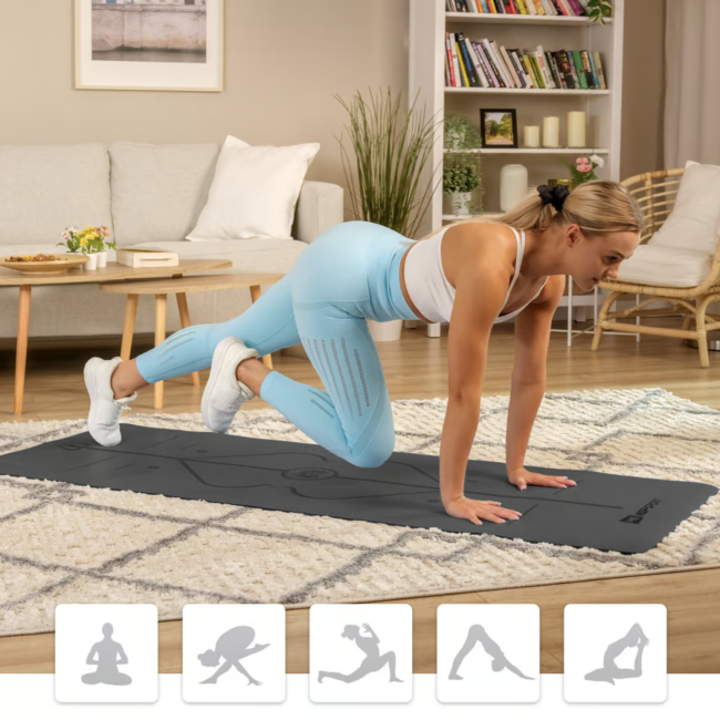 Йога-мат Hop-Sport PU 0,5см 183 x 68см HS-P005GM черный