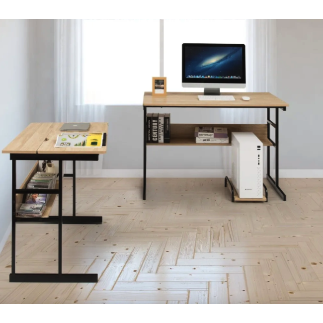 Компьютерный стол Costway Fulton с регулируемой панелью в стиле Loft