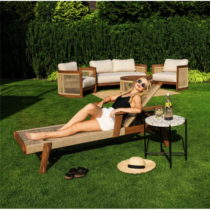 Садовый шезлонг Di Volio Alege из дерева бежевый.